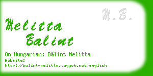 melitta balint business card